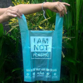 Material plástico biodegradable del PLA de los bolsos de basura del 100% hecho con el logotipo de encargo